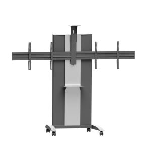 VCTX255 Cărucior de videoconferință reglabil pe înălțime pentru două ecrane de 50 „-57”