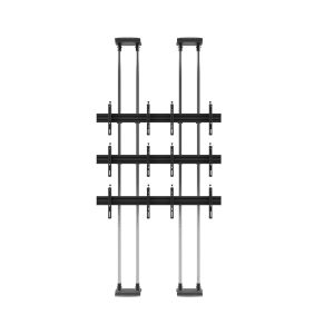 VWFCA2347-L – Structură de perete video modular de la podea până la tavan, configurație 2x3, pentru ecrane de 42”–49”, orientare peisaj